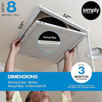 Simply 12x12x1 Air Filter, Merv 8, MPR 600, 12 Pack, Furnace Air Filter for HVAC (Actual Size: 11.75"x11.75"x0.75") DUST, Pet, & Allergy Control