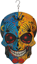 12 inch Halloween Decoration Skull Wind Spinner Clearance - 3D Metal Garden Spinner, Mandala Kinetic Art Outdoor Decor -Handcrafted Hanging Ornament for Outdoor,Patio, Yard，Garden