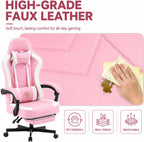 Mistpeople Gaming Chair, Ergonomic High Back Computer Chair with Footrest, Lumbar Support & Pocket Spring Cushion, Comfortable Swivel Home Office Desk Chair for Adults