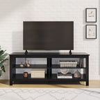 Panana Modern TV Stand with 4 Open Shelves 55inch Entertainment Center for TVs up to 65inch Medial TV Console Table Cabinet for Living Room (Black)