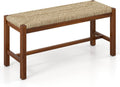 Giantex 40" Dining Bench with Woven Seagrass Woven Seat, Rubber Wood Legs, 350 Lbs Capacity, 40" x 14" x 18" Entryway Bench for End of Bed, Dining Room, Hallway, Living Room, Bedroom, Entry (1)