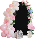 6.6FT Wedding Arch Covers Arch Backdrop Cover Arch Stand Covers Set Arch Cover Spandex Fabric Stretchy Backdrop for Wedding Birthday Party Decoration Baby Shower (Black, Cover Only)