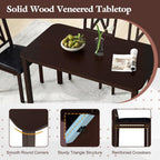 Giantex 5-Piece Dining Table Set for 4, 47" Rectangular Kitchen Table & 4 Chairs with Rubber Wood Legs, Upholstered Seat, Space-Saving Dinette Set for Small Spaces, Living Room, Apartment, Restaurant