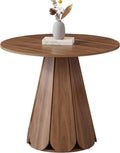 31.5" Round Dining Table for 2-4 People, Modern Small Kitchen & Dining Room Table with Pedestal Base, Space Saving Farmhouse Wood Table for Apartment & Small Spaces, Walnut