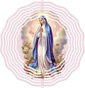 Virgin Mary Prayer Wind Spinner, Metal Wind Spinners Outdoor Indoor,Virgin Mary Hanging Garden Decor for Outside, Stainless Wind Spinners for Yard and Garden 10 inch 3D (25.76X25 CM)