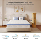 Queen Mattress 10 Inch, Hybrid Mattress Plush in a Box,Individual Pocket Spring Queen Size Bed with Breathable Memory Foam, Pressure Relief, Medium Firm Back Support for Adults