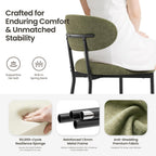 Upholstered Dining Chairs Set of 4, Modern Fabric Kitchen Chairs with Curved Backrest and Cushioned Seat, Sturdy Metal Legs, Modern Dining Chairs for Kitchen Dining Room, Living Room,Green