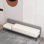 Modern End of Bed Bench Foot of Entryway Storage Ottoman Leather Entryway(Gris,90 * 40 * 52cm)