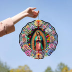 Virgin Mary Wind Spinner, Metal Wind Spinners Outdoor/Indoor,Virgin Mary Hanging Garden Decor for Outside, Stainless Wind Spinners for Yard and Garden 10 inch 3D (25.76X25 CM)