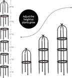 Evergreen 7 Feet Garden Metal Garden Obelisk Trellis for Climbing Plants Outdoor | Indoor Plant Trellis for Potted Plants | Floral Pattern Arch Trellis | Bronze