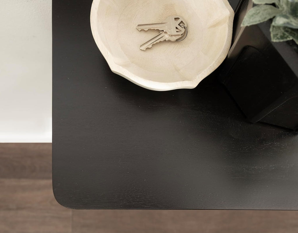 Kate and Laurel Dahl Modern Wood Floating Side Table, 18 x 10 x 10, Black, Contemporary Wooden Floating Nightstand for Use as Living Room End Table or Over-the-Toilet Storage Shelf