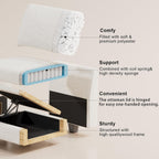 Belffin 45.9" Storage Ottoman Bench Oversized Ottoman for Footrest Upholstered Entryway Bench with Seating for Bedroom, Living Room. Beige