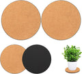 2 Pieces Cork Plant Coasters, 12 Inch Cork Plant Mats, Cork Coaster for Planters, Large Plant Coasters for House Plants Indoors (Nude & Black)