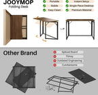 JOYMOOP 47.2" Brown Folding Desk, No Assembly, Wooden Top, Large Size | Versatile Foldable Desk for Work, Study, Craft | Slim-Folding Storage | 150 lbs, Safe Corners | Metal Legs Foldable Table