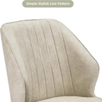 TUKAILAi Modern Dining Chairs Set of 6, Faux Leather Upholstered Kitchen Chairs with Curved Backrest & Metal Legs, Comfy Accent Side Chairs for Guest Reception Restaurant Commercial (Cream)