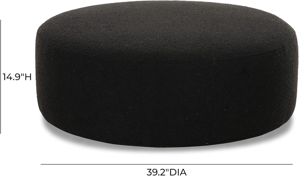 Tov Furniture Broohah Black Boucle Ottoman