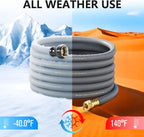 Garden Hose 5/8" x 50ft - No-Kink Flexible Water Hose 600 PSI Burst Pressure, Lightweight & Durable for Yard, Car Wash, Pets Gray