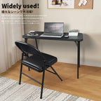BOOSDEN Folding Card Table and Chairs Set for Indoor Outdoor, 2 Pack, Black | Portable Foldable Table and Chair, Space-saving Table with Chairs Set for Dining, Game, Camping, Apartment