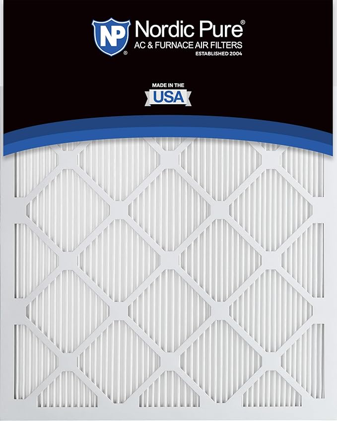 Nordic Pure 25x25x1 (Actual Size: 24 1/2 x 24 1/2 x 3/4) Tru Mini Pleat MERV 11 AC Furnace Air Filters – 2.5X More Media for Extended Durability & Superior Filtration - 4 Pack