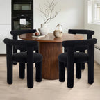 Black Sherpa Dining Chairs Set of 2, Armless Upholstered Boucle Kitchen Chairs with Backs Comfy Accent Side Chair for Living Room, Dining Room, Reception