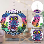 Owl Wind Spinner,Yard Art Garden Decor Owl Wind Spinners Outdoor Metal 3D Kinetic Sculptures Stainless Steel Wind Spinners Outdoor Indoor Clearance Ornaments Gifts Unique Spinners for Yard