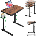 Kitstorack Large Adjustable TV Tray Table with Tilting Tabletop for Couch | Device slot, rotatable cup holder, magnetic edge stopper, folding design, for bed, laptop work, dining, gaming