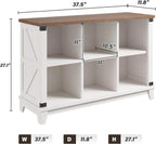 EnHomee Farmhouse 6-Cube Storage Organizer for Living Room, White