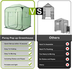 Porayhut Pop Up Greenhouse Tent,Portable X-Large Walk-in Flower House ,Indoor Outdoor Gardening Plant Sunshine Room with PE Mesh Cloth Cover for Protecting Plant from Cold Frost & Birds