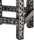 bali & pari Elara Coastal Black and White Mother of Pearl Capiz Shell End Table