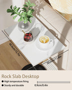 Small Side Table, Height Adjustable Nightstand, Square Indoor Metal Plant Stand, for Living Room, Bedroom, Office, Bathroom, 1 Pack, White, GBZ001RW-1
