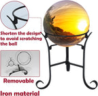 Garden Gazing Ball Stand,Metal Gazing Globe Sphere Stand Holder,for 10 to 12 Inches Metal or Glass Garden Gazing Sphere,Indoor Outdoor Lawn Yard Display Stand Décor Accessories,Black 9.4" H