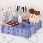 acDesign 40Pcs Grid Drawer Dividers, Adjustable Drawer Organizer for Socks, Underwear, Lingerie, Makeup, Bedroom Office Kitchen Storage (Blue)