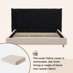 Merax King Size Upholstered Platform Bed Frame and Thick Padded Headboard