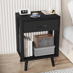 GYIIYUO 24" H Nightstands Set of 2 with Fabric Drawer, Black