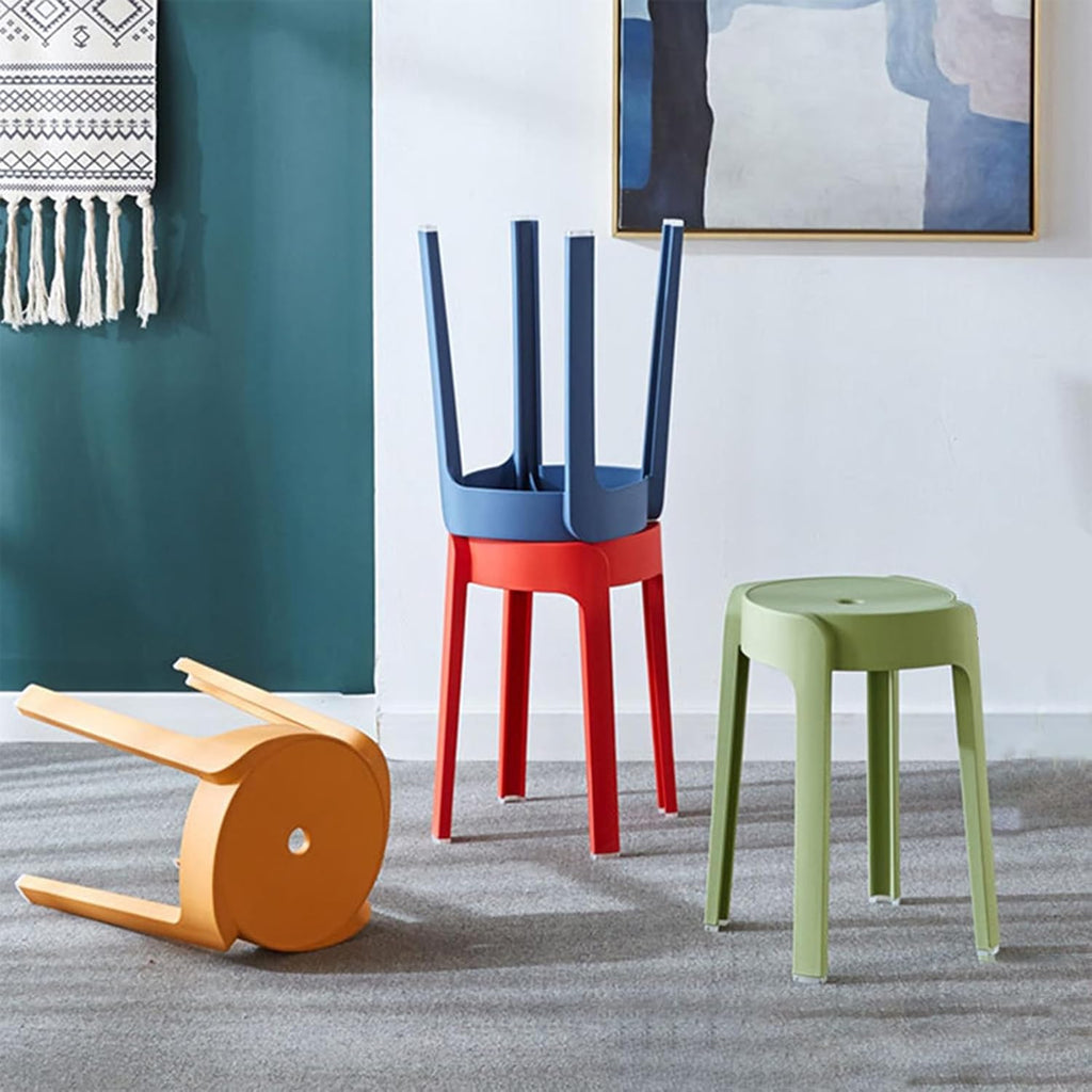 6 Pack Plastic Stackable Stools, 18" Tall, Portable Chair for Easy to Store, for 300lb Capacity, for Kitchen, Classroom, Event Seating 6pcs