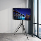 VIVO Black Easel TV Stand for 45 to 65 inch Screens, STAND-TV65AB | Articulating Artistic Studio Display Stand, Adjustable TV Mount with Swivel, Tripod Base, Max VESA 600x400, Holds 77 lbs