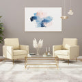 VINGLI Faux Leather Accent Chairs Set of 2 with Gold Legs for Living Room | Brown Armchair, Thick Foam Cushion, Durable Faux Leather PU, Sturdy 380 LB Frame, Elegant Gold Legs, Compact Modern Design