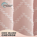 Extra Long Blush Pink Boho Shower Curtain Cute Shower Curtain Textured Tufted Chevron Striped Minimalist 72 x 96 Bathroom Shower Curtains