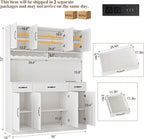 72" Tall Kitchen Pantry Cabinet Whit