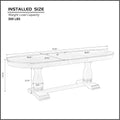Mid-Century Modern Wooden Dining Table Extendable Oval Dining Table with 18" Leaf and Heavy Duty Column Legs, 76-inch Oversized Oval Wood Diningtable