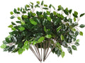 GTIDEA 12 Pcs Ficus Tree Leaves Branches Artificial Greenery Stems Silk Green Leaves Plants for Wreath Benjamina Tree Indoor Outdoor Porch DIY Wedding Christmas Party Farmhouse Wall Decor (24.04 Inch)
