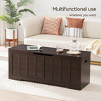 VANKILEY 47.2" Storage Chest Extra Large,Storage Trunk with 2 Safety Hinges,Wooden Storage Bench,Shoe Bench,47.2x15.7x19.1 Inch,Easy Assembly,Storage Bench for Bedroom,Living Room,entryway(Espresso).