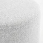 Gray 23" Round Woven Heathered Fabric Upholstered Ottoman, Outdoor Sitting Surface, Durable, Weather-Resistant, Comfortable
