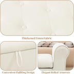 49" End of Bed Storage Bench for Bedroom, Upholstered Storage Ottoman | Easy Assembly with Instructions, Pet Friendly, Polyester Fabric Ottoman Bench for Bedroom, Living Room, Window, Entryway
