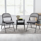 GIANTEX 6-Pack Folding Chairs Set - Waiting Room Chairs with Metal Frame, Fabric Upholstered Padded Seat, Foldable Party Chair Set, Event Chair, Folding Guest Chairs Set of 6, Grey