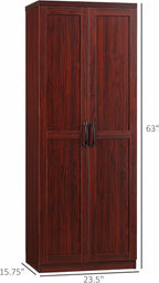 HOMCOM 63" 2-Door Kitchen Pantry 5-Tier Espresso | Freestanding Storage Cabinet, Shelving, 2 Adjustable Shelves, for Dining Room