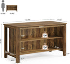 Tribesigns Kitchen Island with Seating and Storage, 59-Inch Large Farmhouse Stationary Island Table for Kitchen, 3-Tier Counter Height Coffee Bar Tables for Dining Room, Rustic Brown