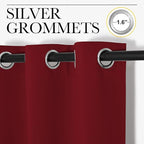 NICETOWN Burgundy Red Blackout Curtains 120 inches Length for Living Room, 2 Panels, 55" Wide, Thermal Insulated Long Drapes for Large Window