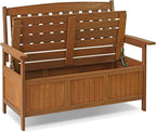 Furinno TIOMAN Outdoor Storage, Kent Storage Bench with Teak Wood, for Patio, Garden, Porch, Natural