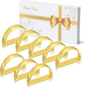 KPOSIYA Napkin Rings Set of 8, Metal Gold Napkin Rings Bulk for Table Settings, D-Shape Napkin Holders Rings for Dinner Table Decor, Easter, Fall,Thanksgiving, Christmas, Party,（Brilliant Gold 8 pcs）